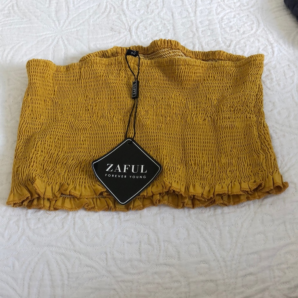 Yellow crop top